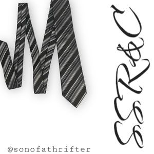 EUC Men’s Alfani Necktie- Black, white, gray and silver